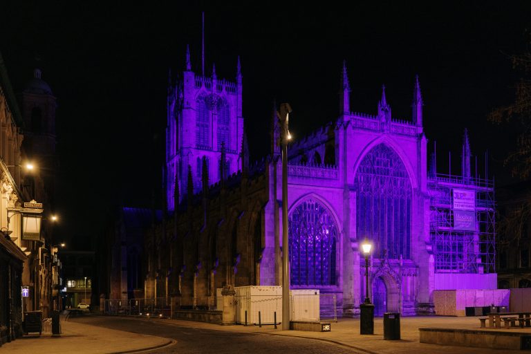 Read more about the article Hull city centre turned purple in celebration of Census 2021